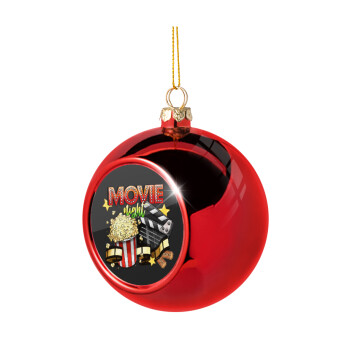 Movie night, Χριστουγεννιάτικη μπάλα δένδρου Κόκκινη 8cm
