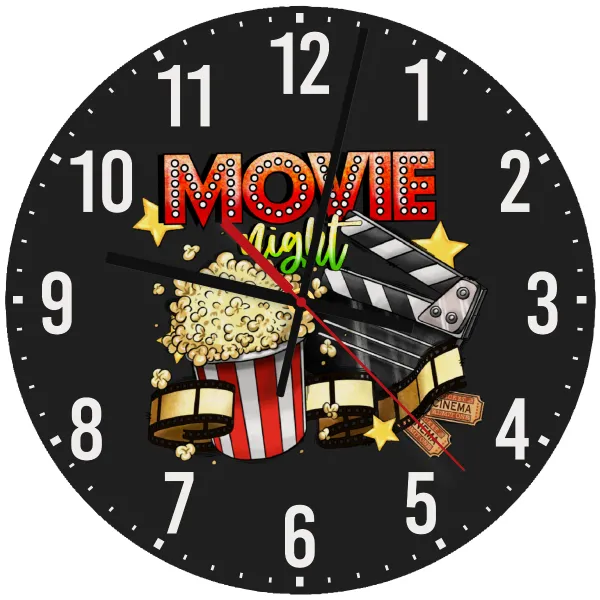 Movie night — Ρολόι τοίχου ξύλινο 30cm