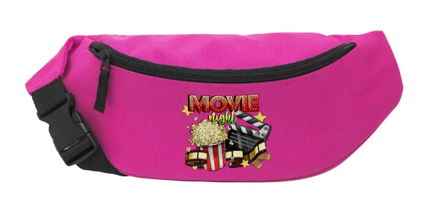 Movie night — Unisex waist bag (banana) in PINK color with 2 pockets