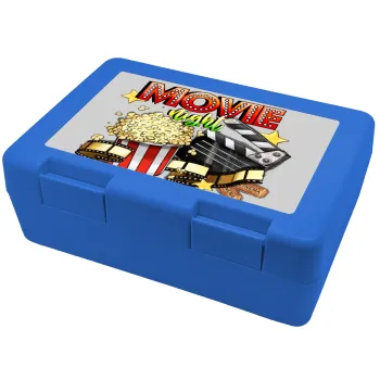 Movie night, Children's cookie container BLUE 185x128x65mm (BPA free plastic)
