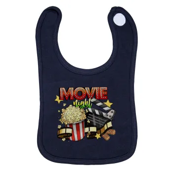 Movie night, Σαλιάρα με Σκρατς 100% Organic Cotton Μπλε (0-18 months)