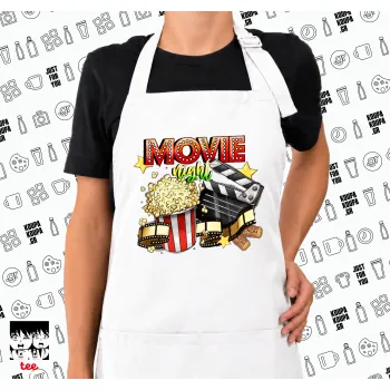 Movie night, Ποδιά μακριά Σεφ ολόσωμη με τσέπες white (ΕΝΗΛΙΚΩΝ)