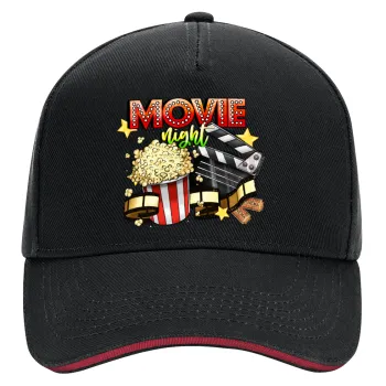 Movie night, DRILL Καπέλο Ενηλίκων Ultimate ΜΑΥΡΟ/ΚΟΚΚΙΝΟ, (100% ΒΑΜΒΑΚΕΡΟ, ΕΝΗΛΙΚΩΝ, UNISEX, ONE SIZE)