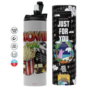 Movie night, Tumbler stainless steel GREY 600ml