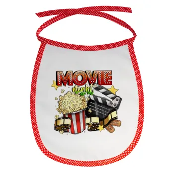 Movie night, Σαλιάρα μωρού αλέκιαστη με κορδόνι Κόκκινη