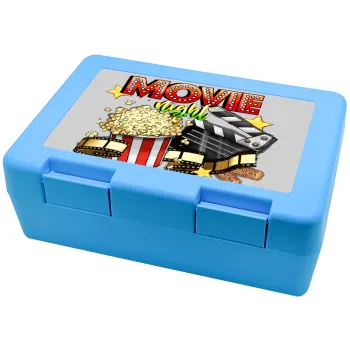Movie night, Children's cookie container LIGHT BLUE 185x128x65mm (BPA free plastic)
