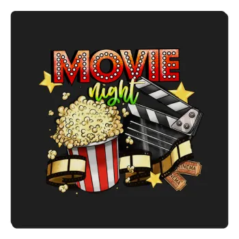Movie night, Τετράγωνο μαγνητάκι ξύλινο 6x6cm