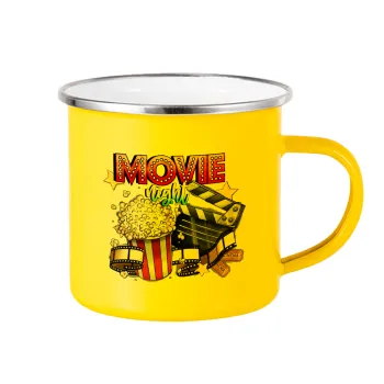 Movie night, Yellow Enamel Metallic Cup 360ml