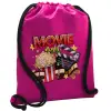 Τσάντα πλάτης πουγκί GYMBAG Φούξια, με τσέπη (40x48cm) & χονδρά κορδόνια