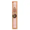 Easter Set, wooden keychain & scented flat Easter candle (30cm) (PINK)