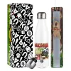Easter candle, metallic white thermos bottle (500ml) & aromatic flat candle (30cm) (GRAY)