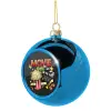 Blue Christmas tree ball ornament 8cm