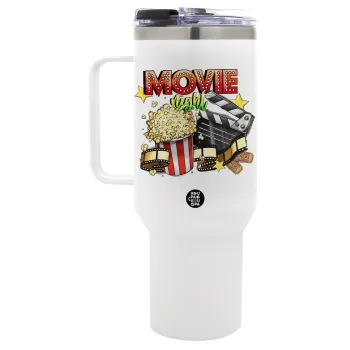 Movie night, Mega Stainless steel Tumbler with lid, double wall 1,2L