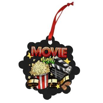 Movie night, Στολίδι Χριστουγεννιάτικο στολίδι snowflake ξύλινο 7.5cm