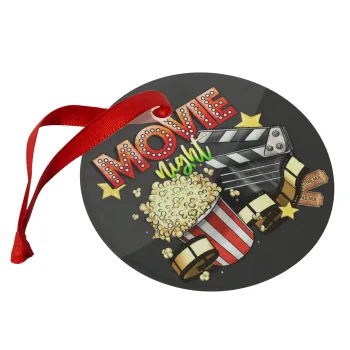 Movie night, Στολίδι Χριστουγεννιάτικο στολίδι γυάλινο 9cm