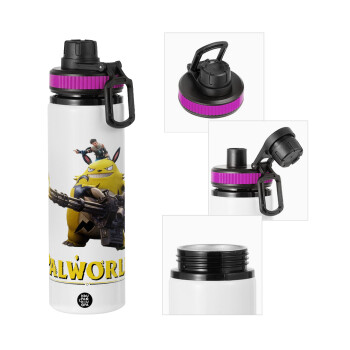 Palworld, Metallic water bottle with safety lid, 850ml aluminum