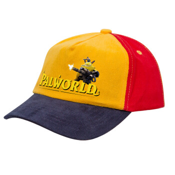 Palworld, Καπέλο παιδικό Baseball, 100% Βαμβακερό Drill, Κίτρινο/Μπλε/Κόκκινο (ΒΑΜΒΑΚΕΡΟ, ΠΑΙΔΙΚΟ, ONE SIZE)
