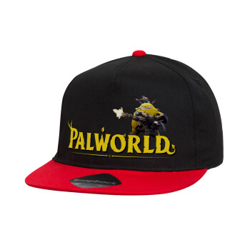 Palworld, Καπέλο παιδικό Flat Snapback, Μαύρο/Κόκκινο (100% ΒΑΜΒΑΚΕΡΟ, ΠΑΙΔΙΚΟ, UNISEX, ONE SIZE)