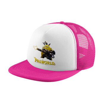 Palworld, Καπέλο παιδικό Soft Trucker με Δίχτυ Pink/White 