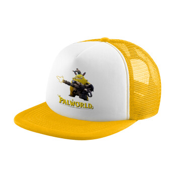Palworld, Καπέλο Soft Trucker με Δίχτυ Κίτρινο/White 