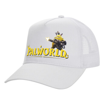 Palworld, Καπέλο Ενηλίκων Structured Trucker, με Δίχτυ, ΛΕΥΚΟ (100% ΒΑΜΒΑΚΕΡΟ, ΕΝΗΛΙΚΩΝ, UNISEX, ONE SIZE)