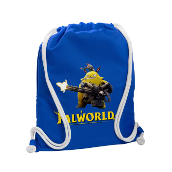 Palworld, Τσάντα πλάτης πουγκί GYMBAG Μπλε, με τσέπη (40x48cm) & χονδρά κορδόνια