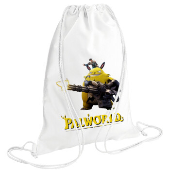 Palworld, Τσάντα πλάτης πουγκί GYMBAG λευκή (28x40cm)