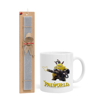 Palworld, Πασχαλινό Σετ, Κούπα κεραμική (330ml) & πασχαλινή λαμπάδα αρωματική πλακέ (30cm) (ΓΚΡΙ)