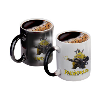 Palworld, Color changing magic Mug, ceramic, 330ml when adding hot liquid inside, the black colour desappears (1 pcs)