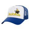 Adult Structured Trucker Hat, with Mesh, WHITE/BLUE (100% COTTON, ADULT, UNISEX, ONE SIZE)