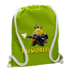 Backpack bag GYMBAG LIME GREEN, with pocket (40x48cm) & thick cords