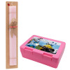 Easter Set, children's snack container PINK & scented flat Easter candle (30cm) (PINK)