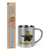 Easter Set, metallic thermal cup (300ml) & Easter aromatic flat candle (30cm) (GRAY)