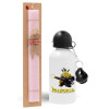 Easter Set, metallic aluminum bottle (500ml) & aromatic flat Easter candle (30cm) (PINK)