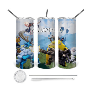 Palworld, Tumbler stainless steel 600ml, with metal straw & cleaning brush