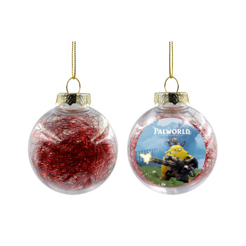 Palworld, Transparent Christmas tree ball ornament with red filling 8cm