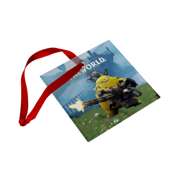 Palworld, Στολίδι Χριστουγεννιάτικο στολίδι γυάλινο τετράγωνο 9x9cm