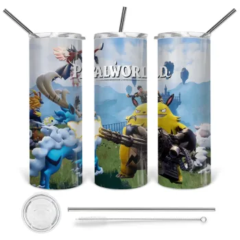 Palworld, Tumbler stainless steel 600ml, with metal straw & cleaning brush