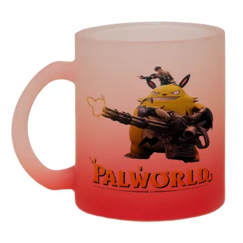Palworld, Κούπα γυάλινη δίχρωμη με βάση το κόκκινο ματ, 330ml