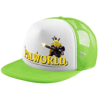 Palworld, Adult Soft Trucker Hat with Mesh GREEN/WHITE (POLYESTER, ADULT, ONE SIZE)