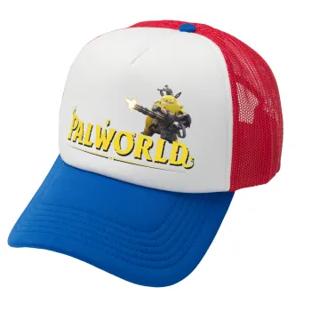 Palworld, Καπέλο Ενηλίκων Soft Trucker με Δίχτυ Red/Blue/White (POLYESTER, ΕΝΗΛΙΚΩΝ, UNISEX, ONE SIZE)