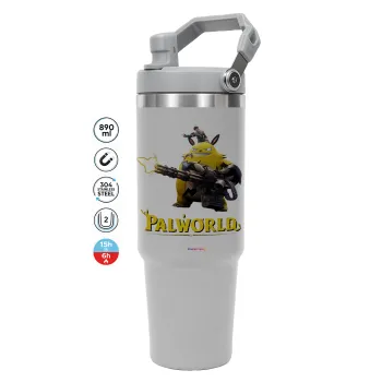 Palworld, ΓΚΡΙ χρώματος Θερμός Ανοξείδωτο 890ml (30oz) με χερούλι