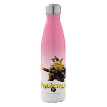 Palworld, Metal mug thermos Pink/White (Stainless steel), double wall, 500ml