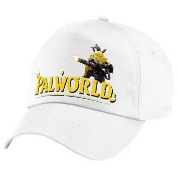Palworld, Καπέλο παιδικό Baseball, 100% Βαμβακερό Twill, Λευκό (ΒΑΜΒΑΚΕΡΟ, ΠΑΙΔΙΚΟ, UNISEX, ONE SIZE)
