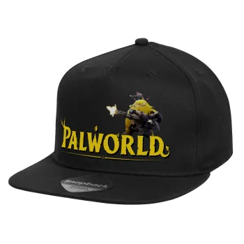 Palworld, Καπέλο παιδικό Flat Snapback, Μαύρο (100% ΒΑΜΒΑΚΕΡΟ, ΠΑΙΔΙΚΟ, UNISEX, ONE SIZE)