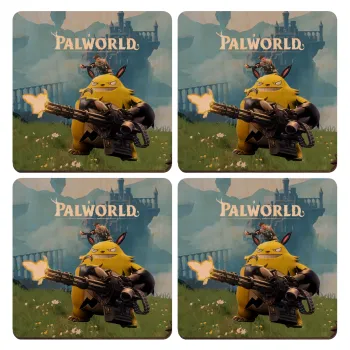 Palworld, ΣΕΤ x4 Σουβέρ ξύλινα τετράγωνα plywood (9cm)