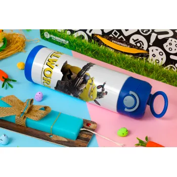 Palworld, Easter candle, Childrens hot water bottle, stainless steel, with safety straw, BLUE (500ml)