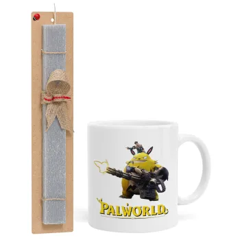 Palworld, Easter Set, Ceramic Cup (330ml) & Easter aromatic flat candle (30cm) (GRAY)