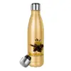 Μεταλλικό παγούρι θερμός Glitter χρυσό (Stainless steel), διπλού τοιχώματος, 500ml