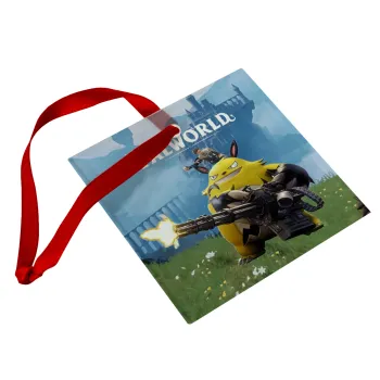 Palworld, Christmas ornament, glass square ornament 9x9cm